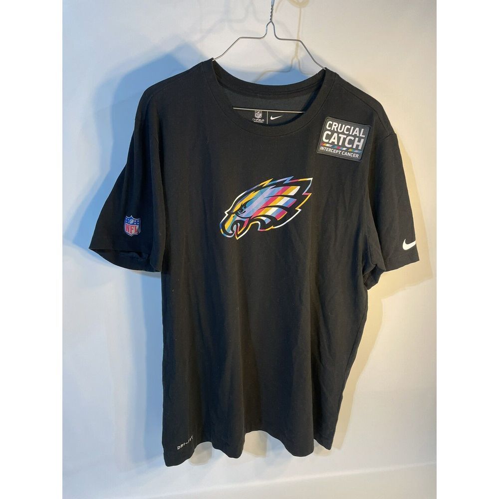Authentic Nike Mens Philadelphia Eagles NFL Crucial Catch Sideline Tee Large L